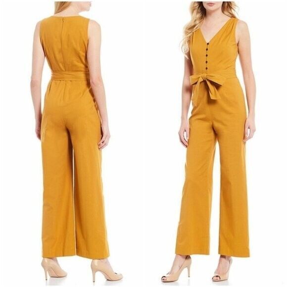 Antonio Melani Jumpsuit Romper Belted Golden Yellow Size 0